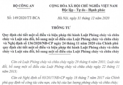 Thông tư 149/2020/TT-BCA hướng dẫn Luật Phòng cháy, chữa cháy
